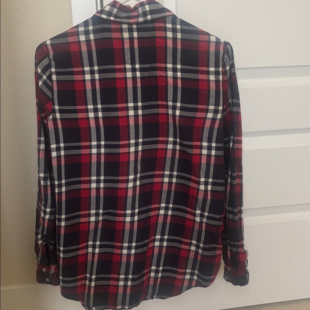 3 for $15!! Zara plaid flannel button down shirt blouse XS - Picture 3 of 3